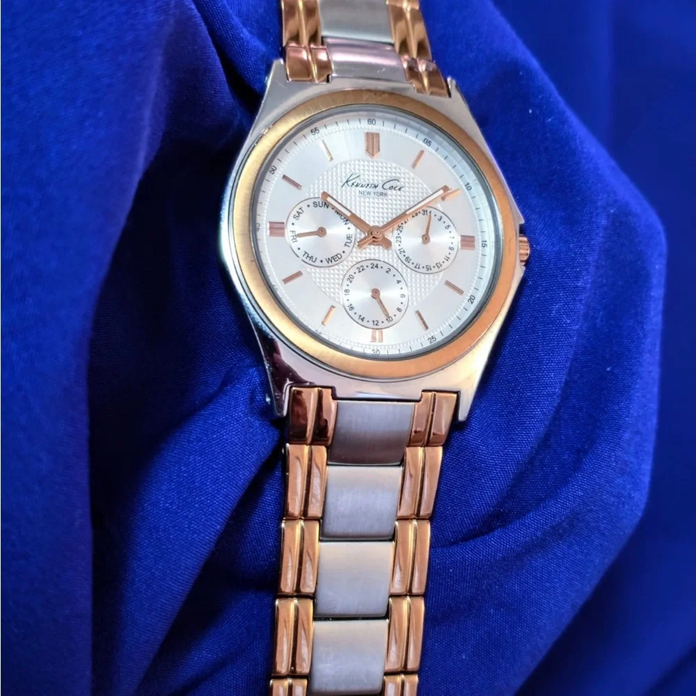 Kenneth Cole Luxury Rose Gold Day Date Mens Classic Watch